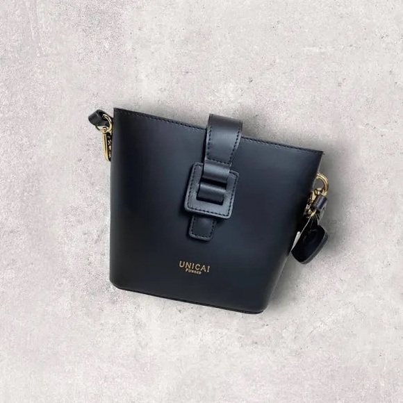 Handbag Leather By UNICA! FIRENZE Size: Small/black Vera Pelle - Picture 3 of 9